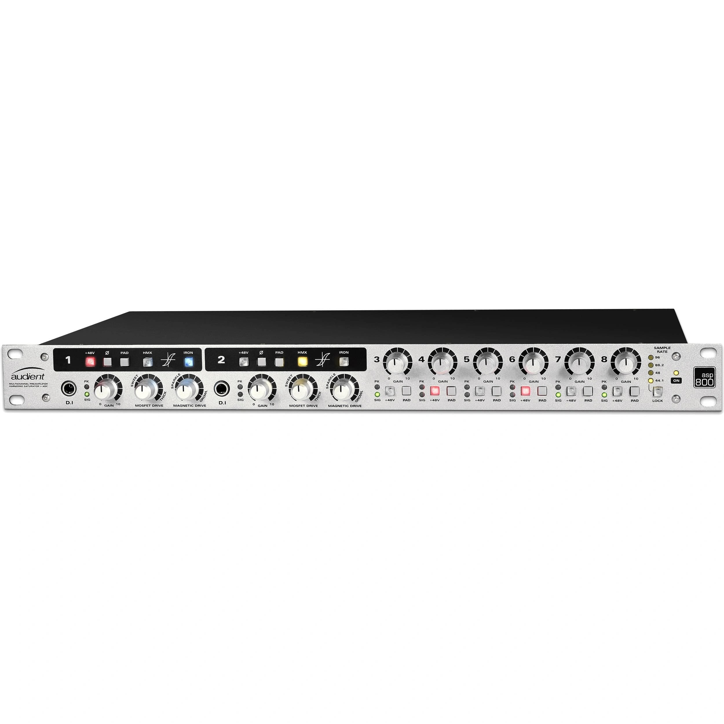 Audient ASP800 8-Channel Microphone Preamp with Converters, HMX, & IRON