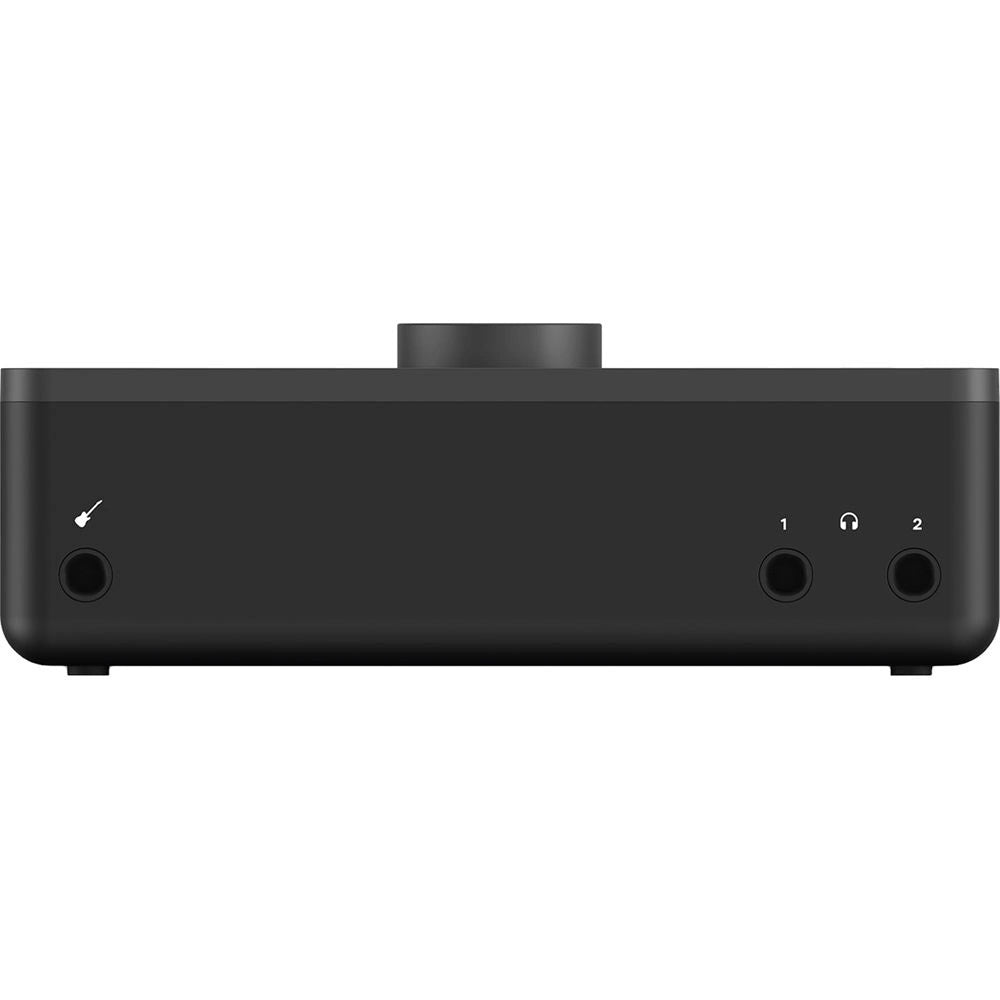 Audient EVO 8 USB-C Audio Interface, front view showing guitar input and dual headphone outputs.