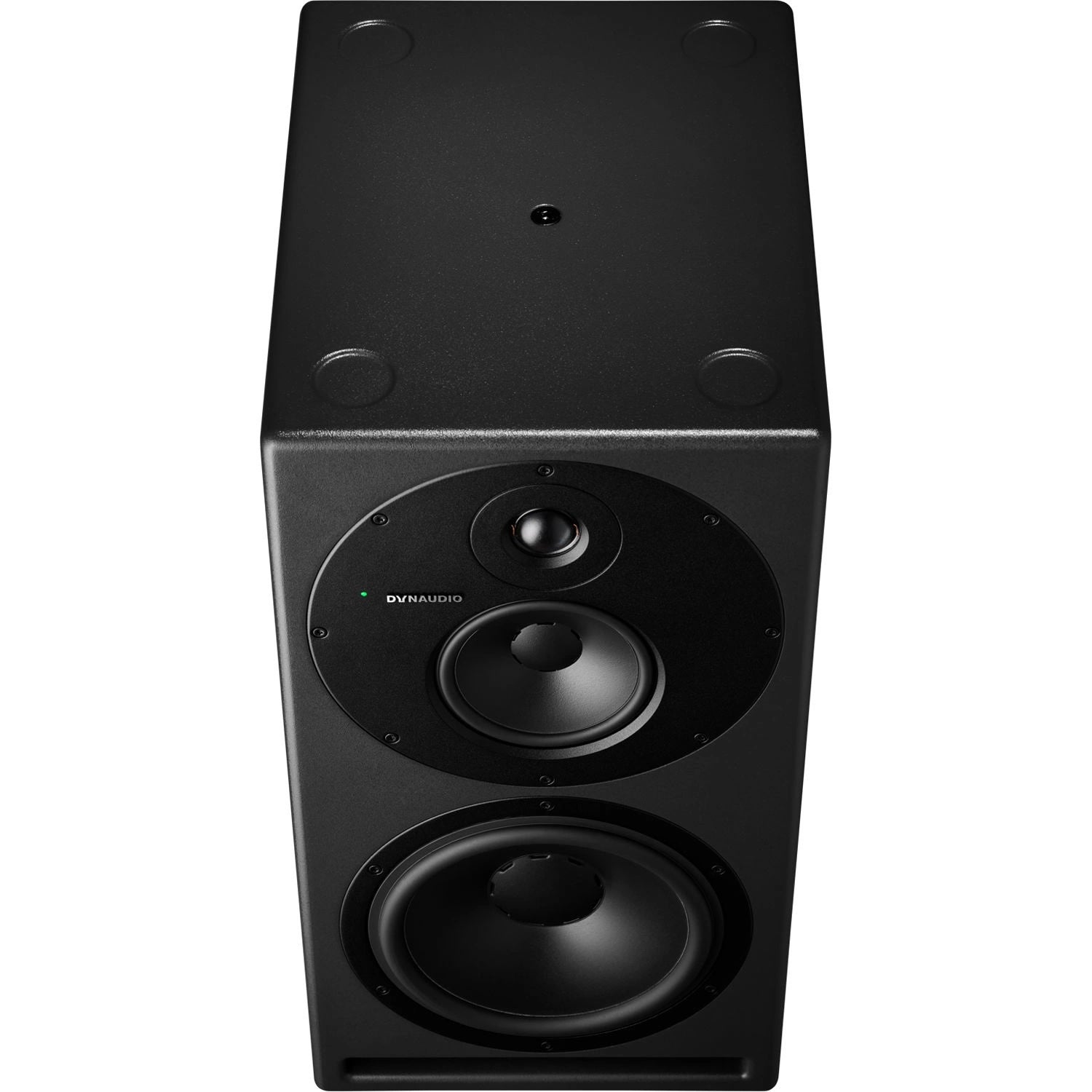 Dynaudio CORE 59 3-Way Powered Studio Monitor, top front view. Shows the high-quality three-driver system, including the 9.5-inch woofer, 5-inch midrange, and 1-inch tweeter, in a professional cabinet designed for accurate and detailed studio monitoring.