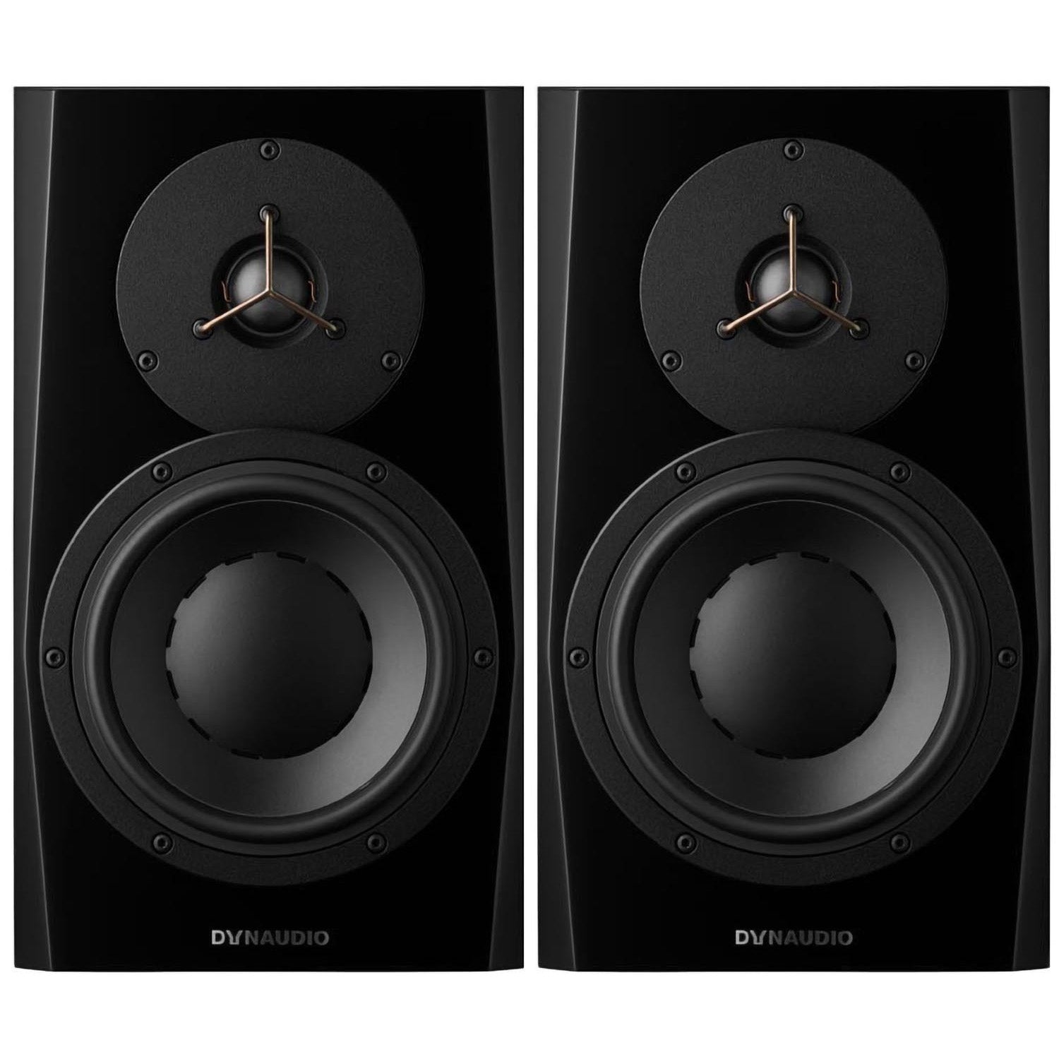 Dynaudio LYD 7 Active Studio Monitors, pair, front view. Highlights the 7-inch woofer and 1-inch soft-dome tweeter in a sleek, compact cabinet, optimized for professional nearfield monitoring.