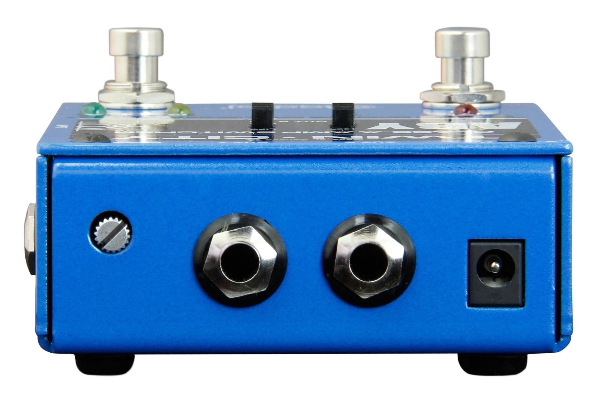Radial Twin City Class A Active ABY Switcher, back view showing outputs, load correction control (drag) and power input.