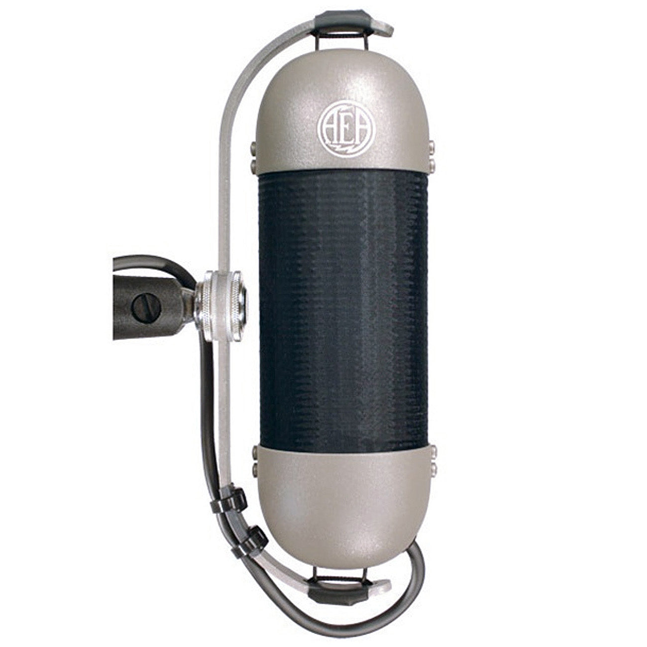 AEA R92 Ribbon Microphone front view, showcasing its compact, robust design and distinct grille, optimized for bright, punchy near-field recording, especially on guitar amps