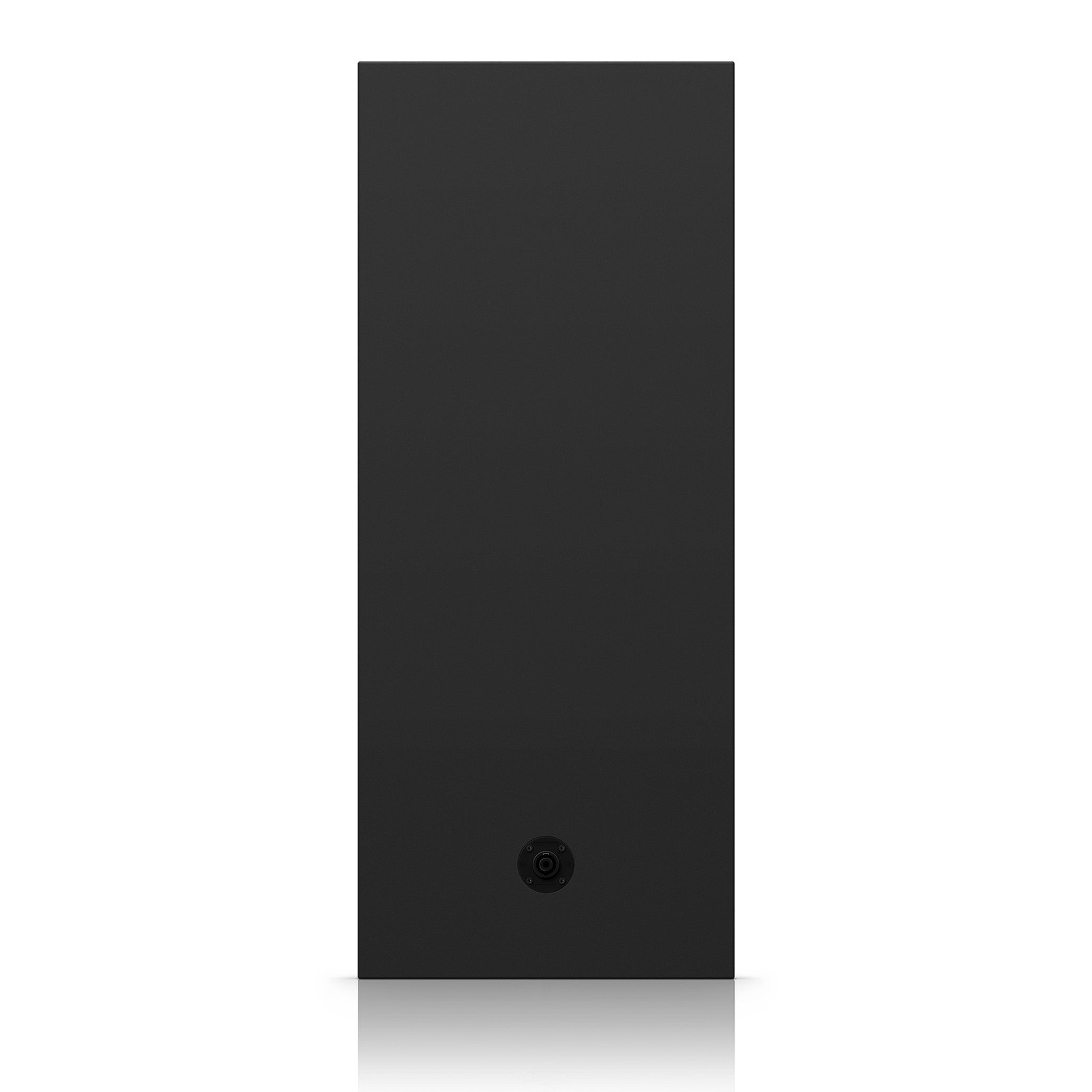 Amphion FlexBase25 Stereo Bass Extension and Management System showing the speaker input and minimalistic design.