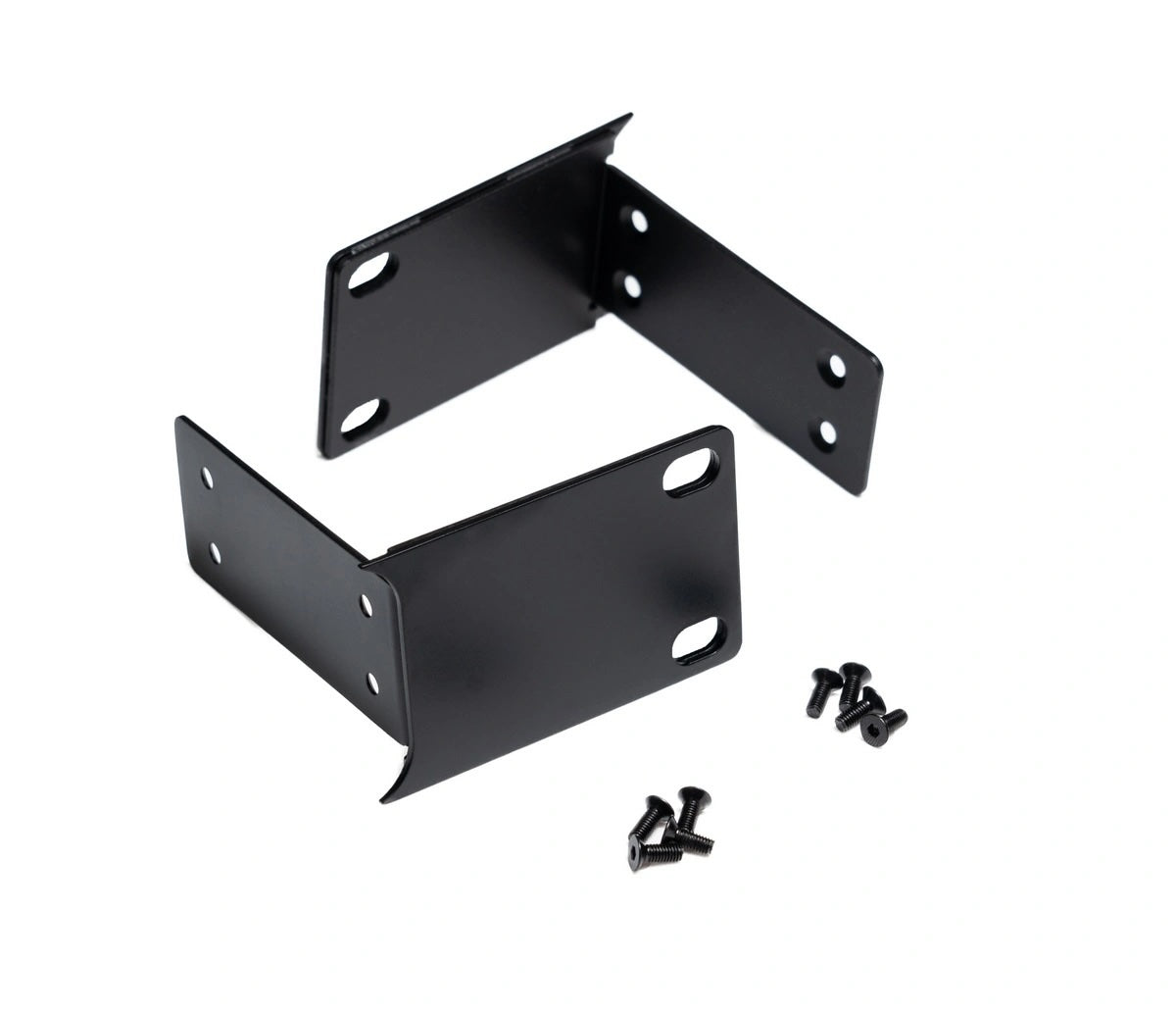Audient 19-inch rack kit for EVO 16 and SP8, pair. Displays two sets of rack ears and screws, designed to securely mount both an EVO 16 audio interface and an SP8 preamp in a standard 19-inch equipment rack.
