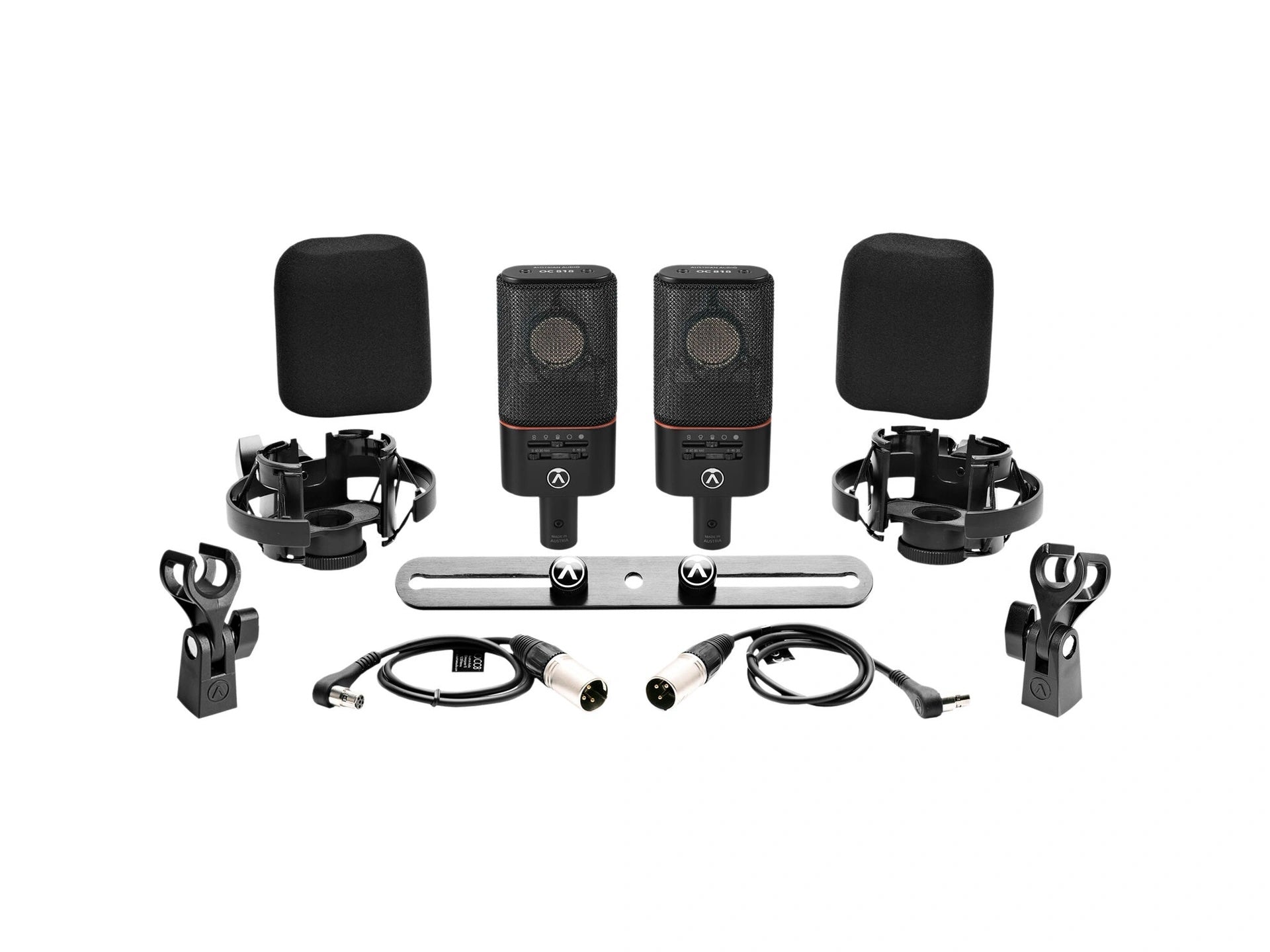 Austrian Audio OC818 Dual Set Plus - Large Diaphragm Condenser Microphone (Matched Pair, Black)