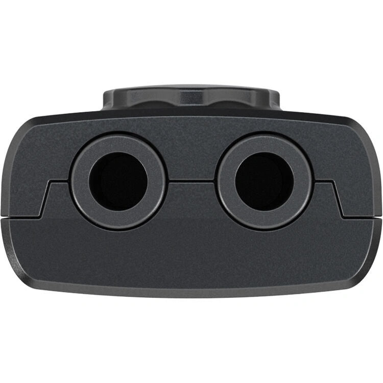 IK Multimedia iRig HD X Digital Guitar Interface bottom view, showing its TS input and output.