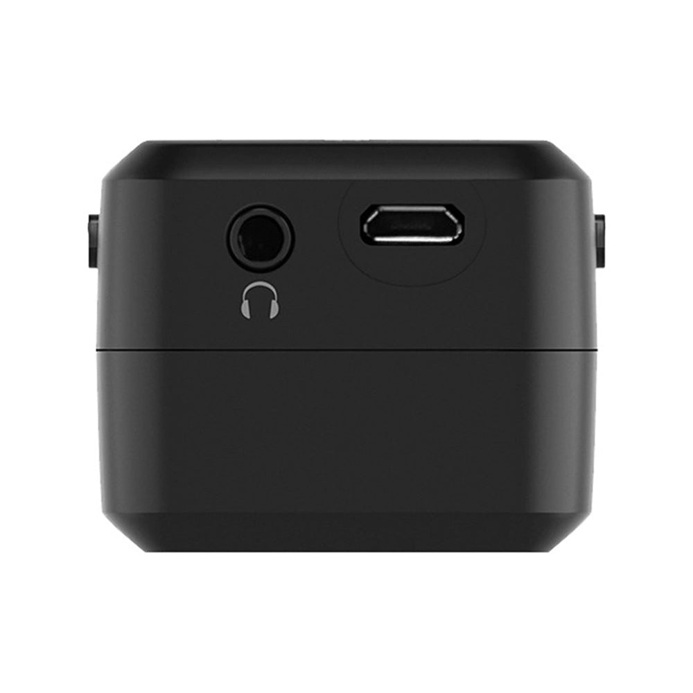 IK Multimedia iRig Pre HD Audio Interface with Mic Pre top view, showing its headphone output, and a USB connection port.