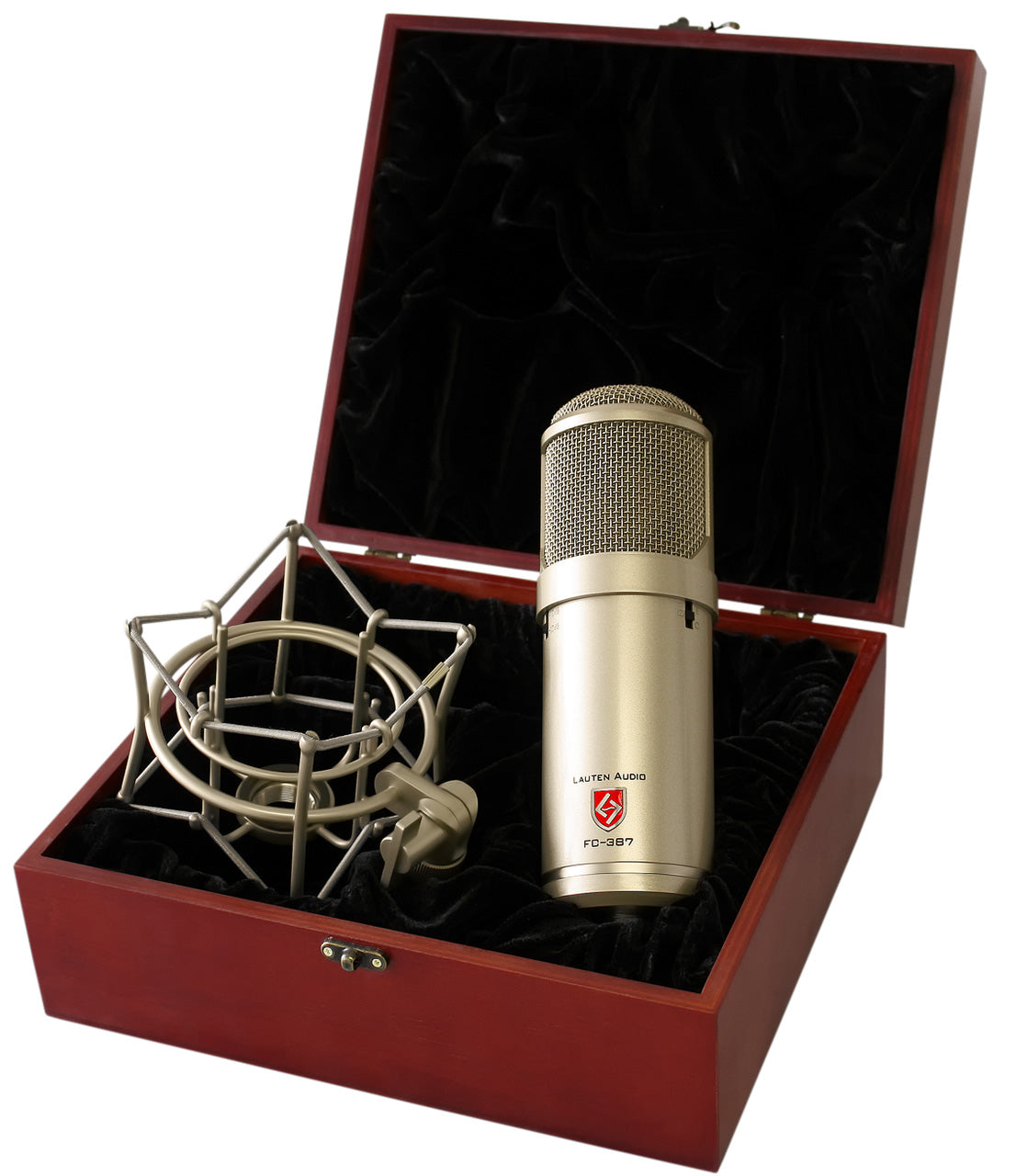 Lauten Audio Atlantis FC-387 Large-Diaphragm FET Condenser Microphone in its custom case with shockmount.