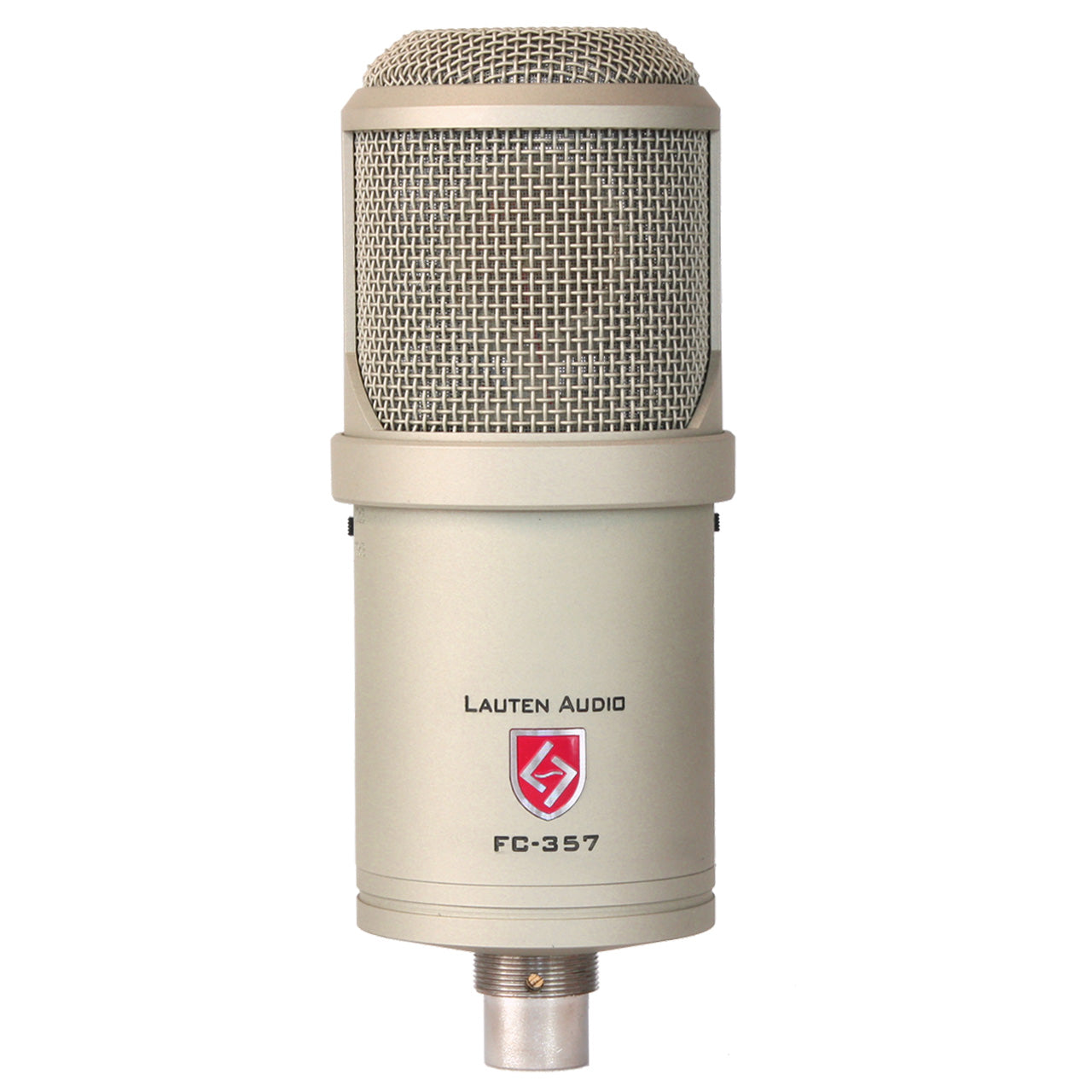 Lauten Audio Clarion FC-357 Multi-Pattern Large-Diaphragm FET Condenser Microphone front view, showing its large grille Lauten logo.