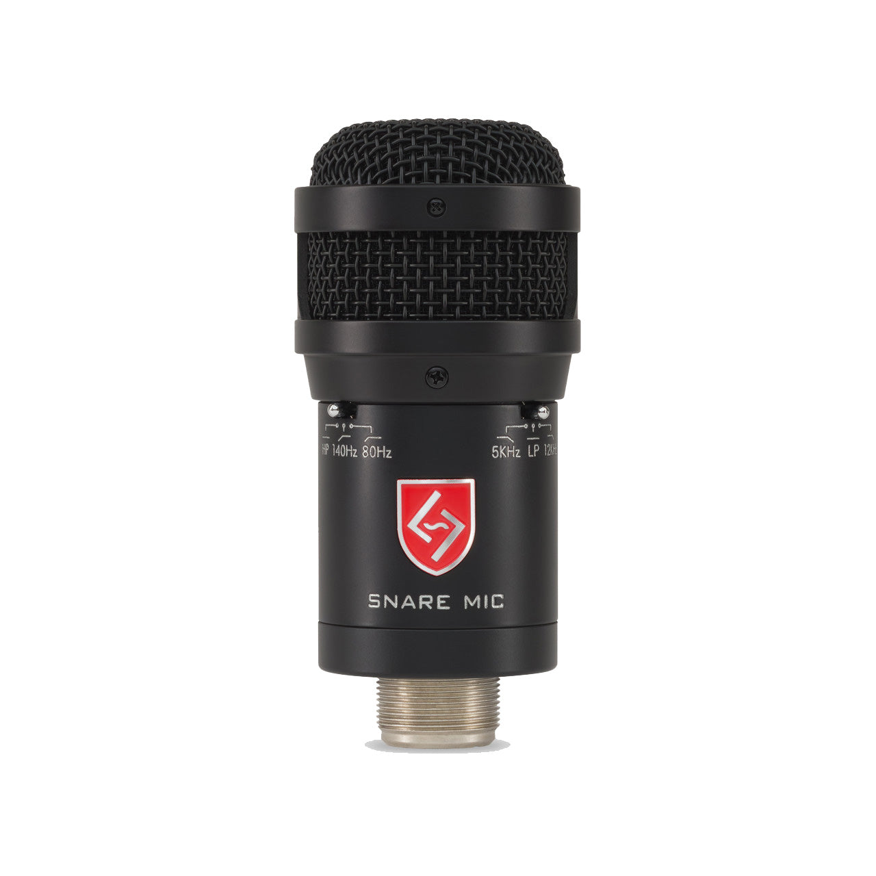 Lauten Audio Snare Mic Large-Diaphragm FET Condenser Microphone front view, showing both low and highpass filters.