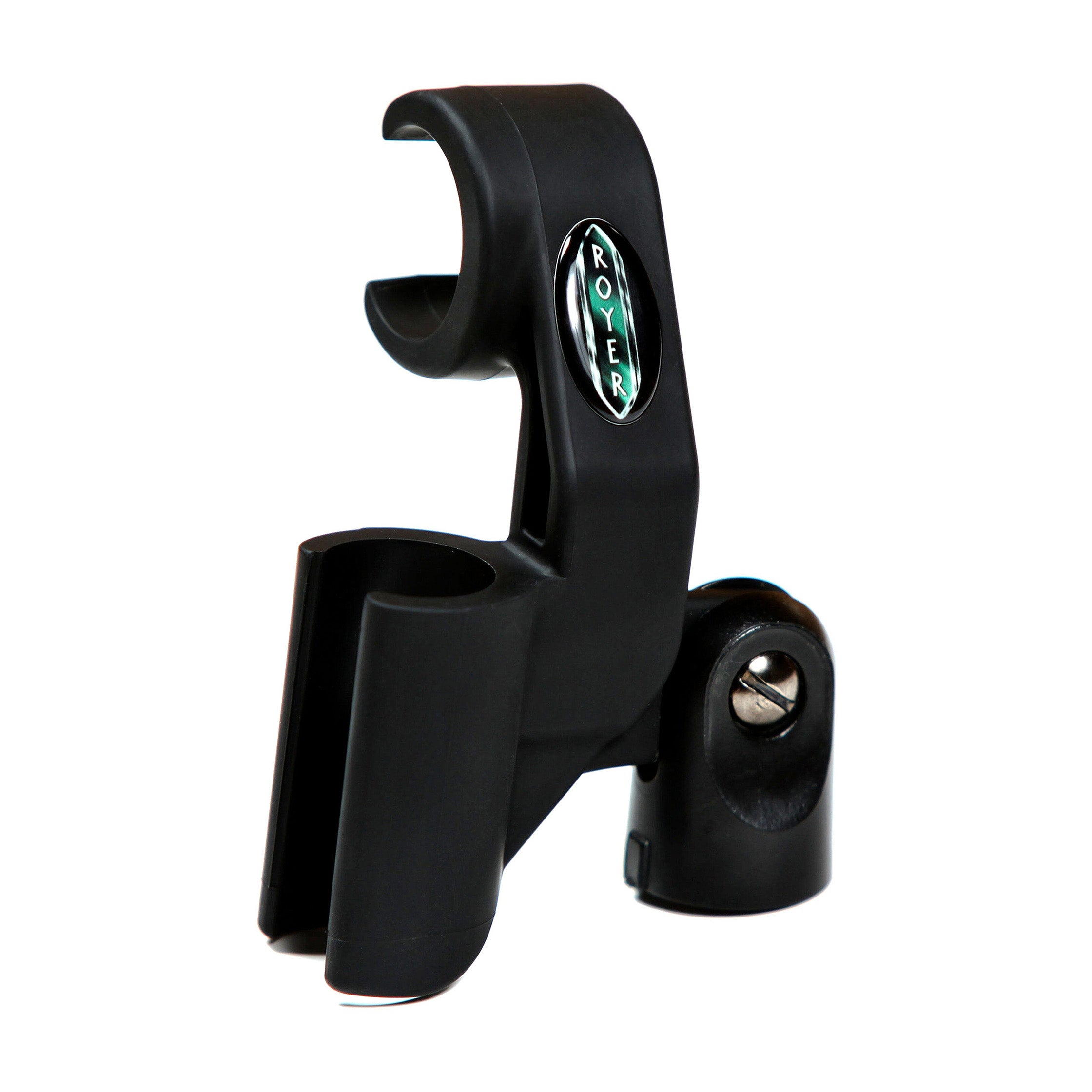 Royer AxeMount SM-21-57 R-121 dual microphone mount, designed for simultaneously positioning a Shure SM57 and Royer R-121 for guitar cabinet recording.