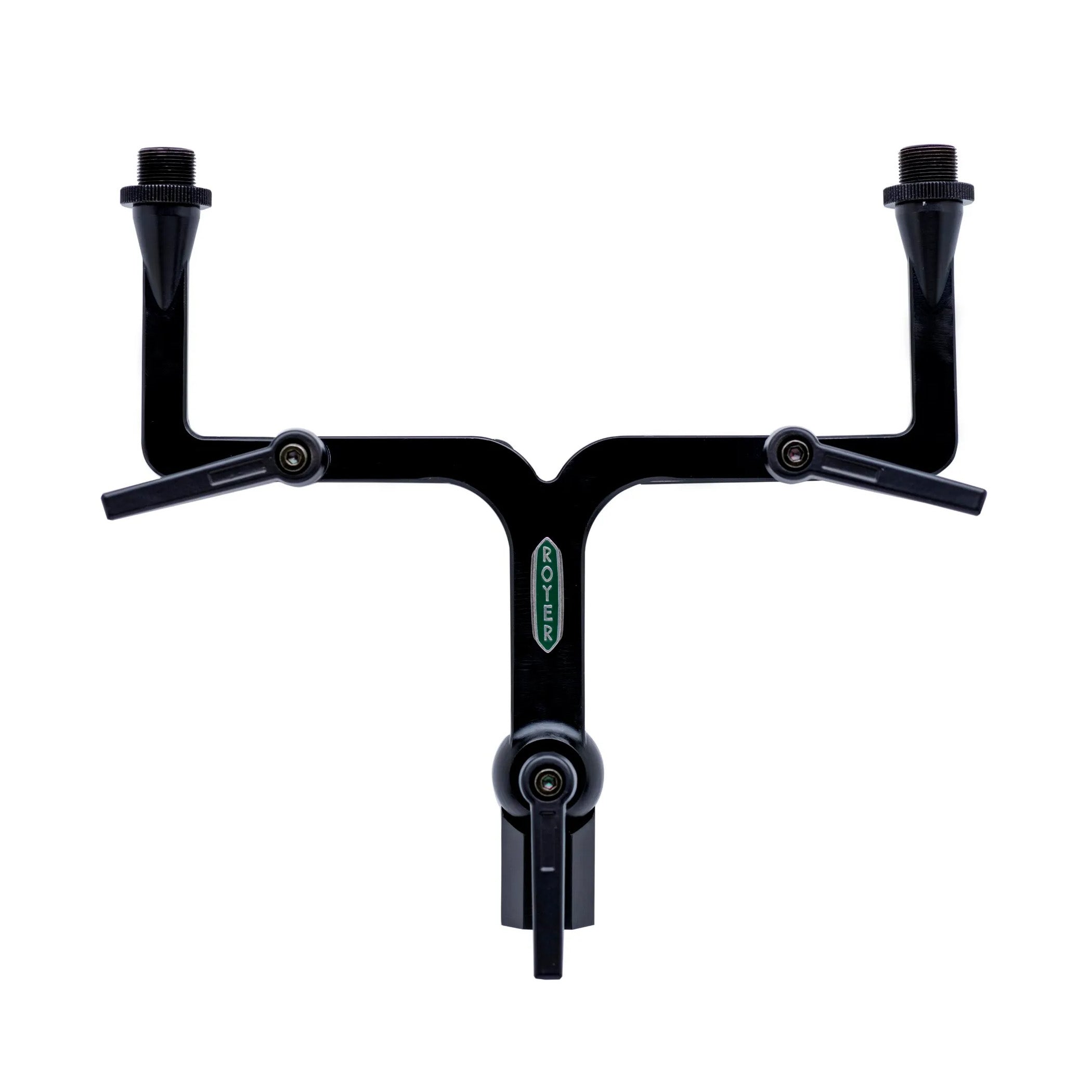 Royer FlexBar dual microphone utility mount, offering versatile positioning for two microphones on a single stand for stereo or blended recording.