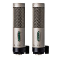 Matched pair of Royer R-10 Ribbon Microphone, front angle showing their distinctive royer logo, grille design and durable construction, ideal for high-SPL recording.