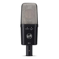 Warm Audio WA-14 Brass Capsule Large Diaphragm Condenser Microphone, front view showing polar pattern selector switch and pad switch.