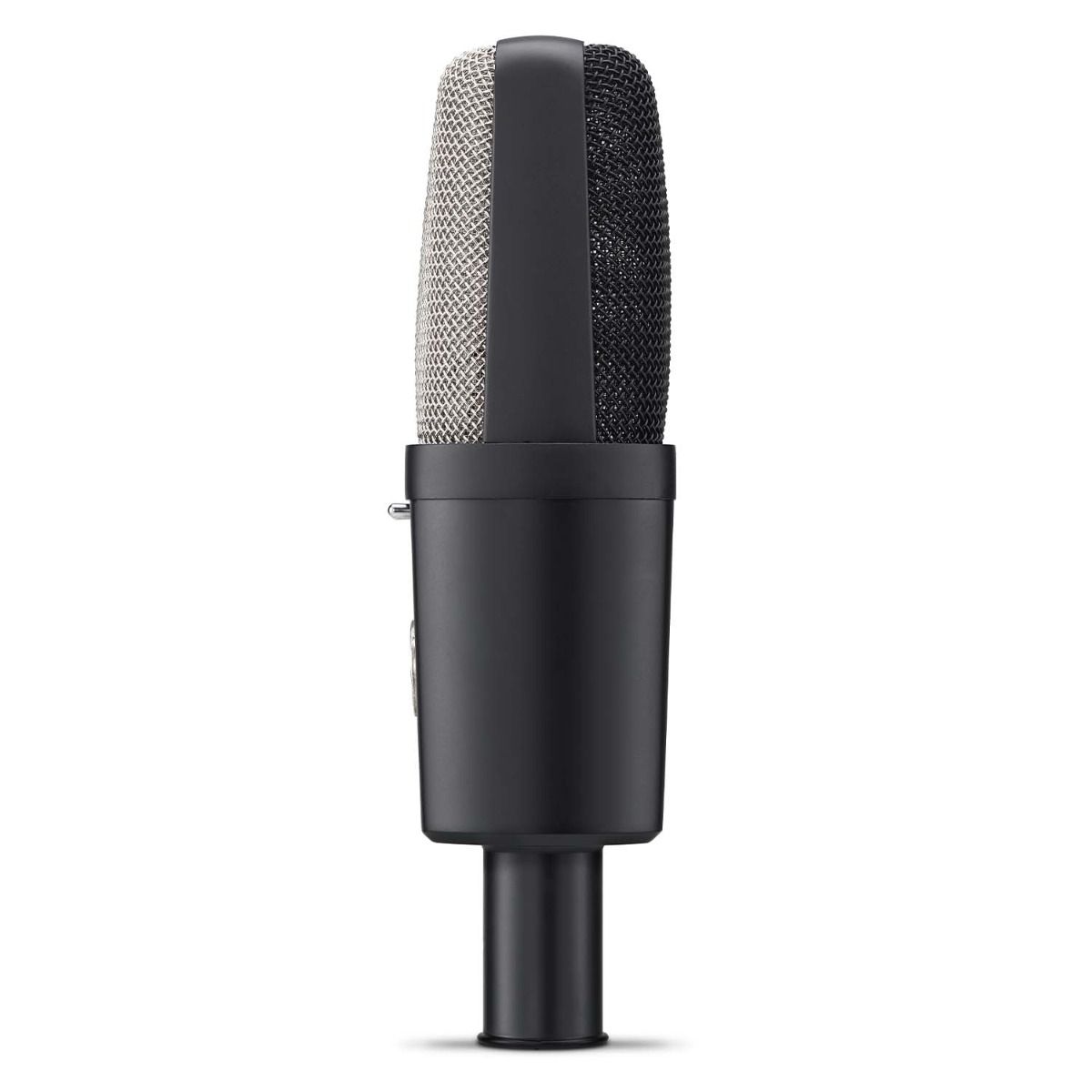 Warm Audio WA-14 Brass Capsule Large Diaphragm Condenser Microphone, side view.