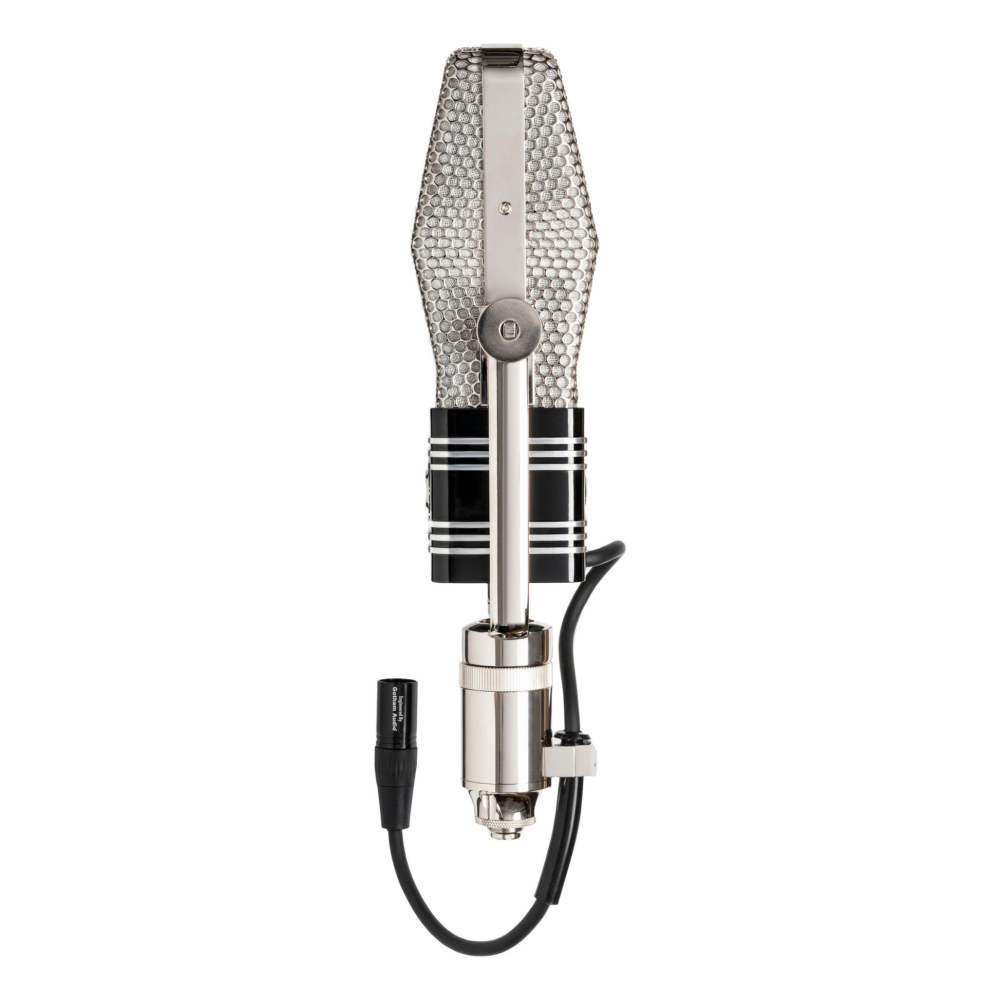 Warm Audio WA-44 Ribbon Microphone, side view showing XLR cable