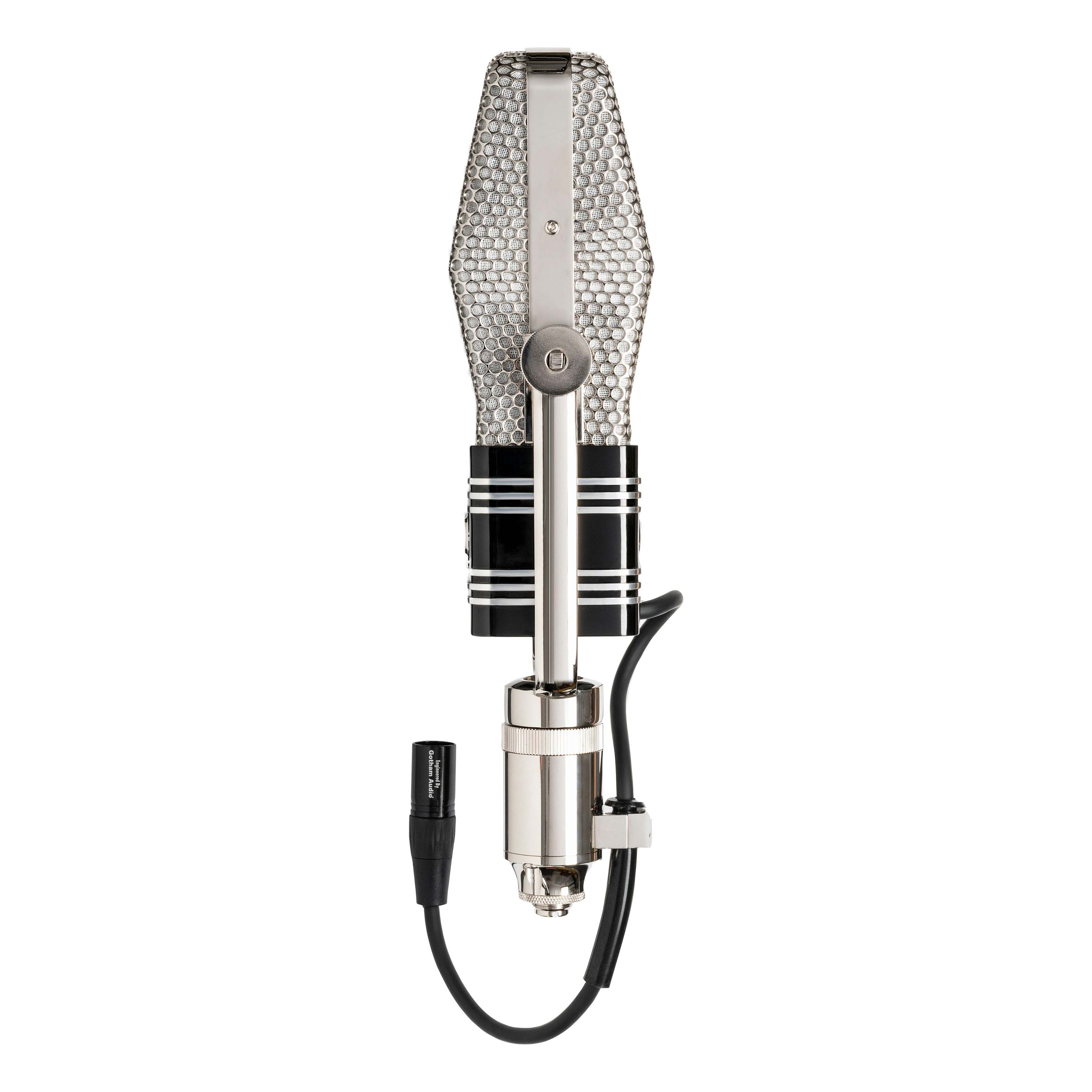 Warm Audio WA-44 Ribbon Microphone, side view showing XLR cable