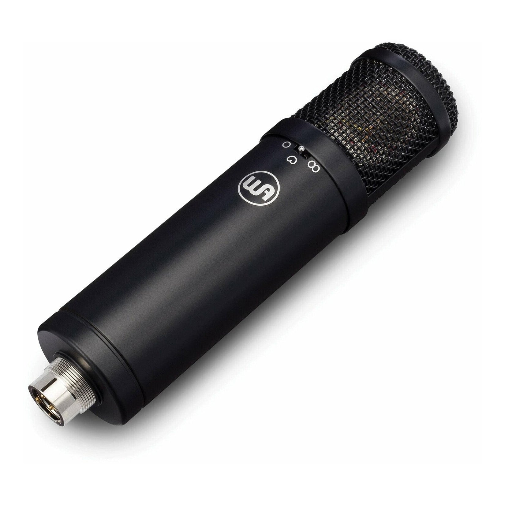Warm Audio WA-47jr Large-Diaphragm FET Condenser Microphone (Black), angled view.