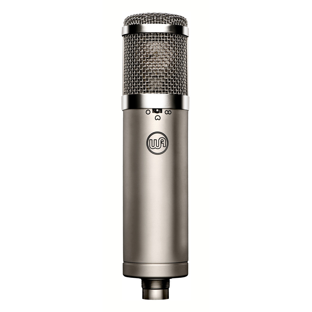 Warm Audio WA-47jr Large-Diaphragm FET Condenser Microphone (Nickel), front view showing polar pattern selector and logo.