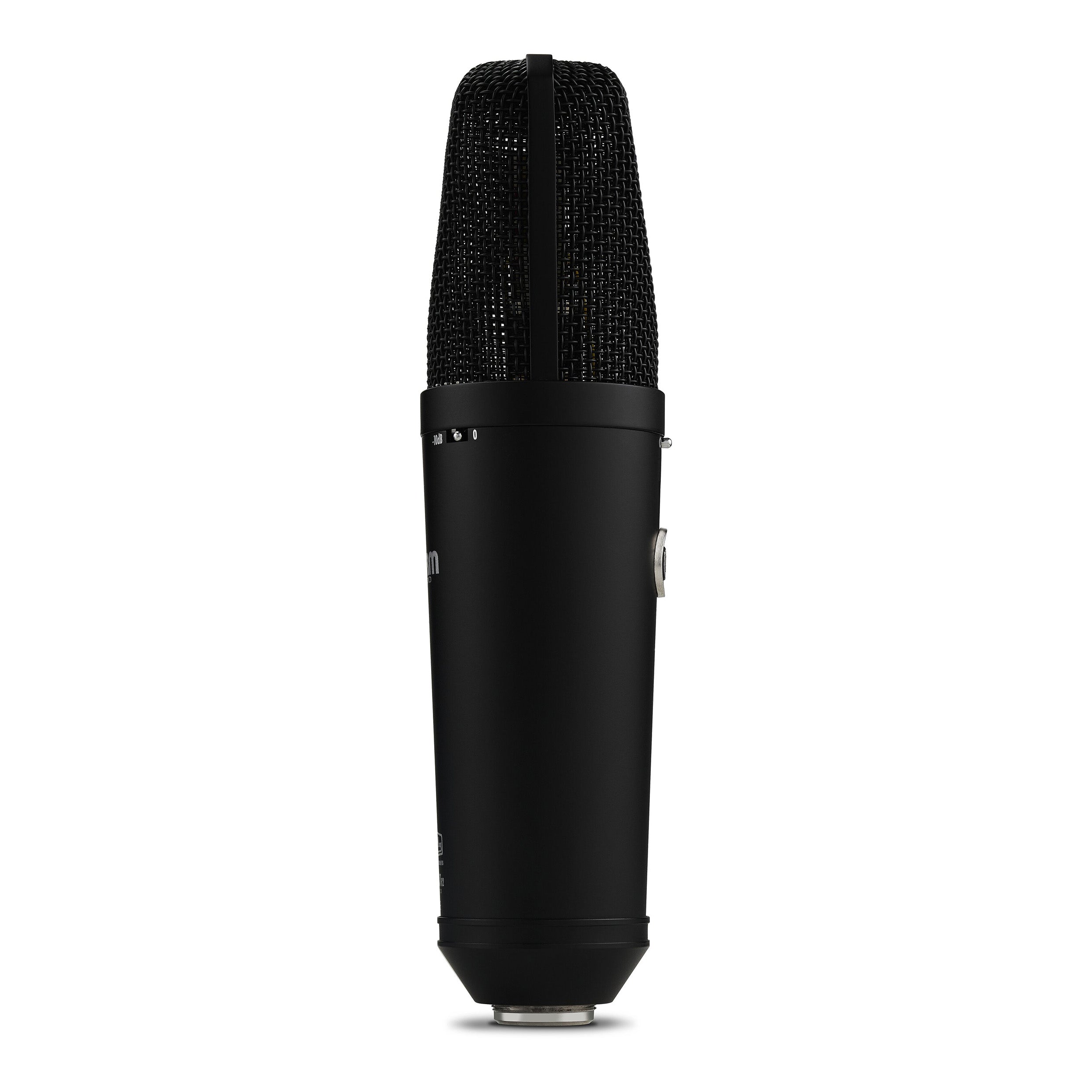 Warm Audio WA-87 R2 Multi-Pattern Condenser Microphone (Black), side view.