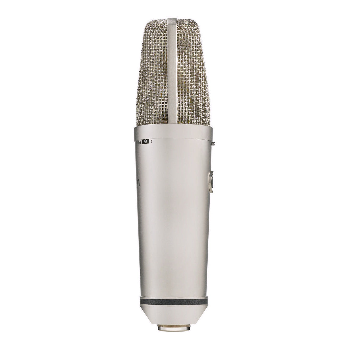 Warm Audio WA-87 R2 Multi-Pattern Condenser Microphone (Nickel), side view.