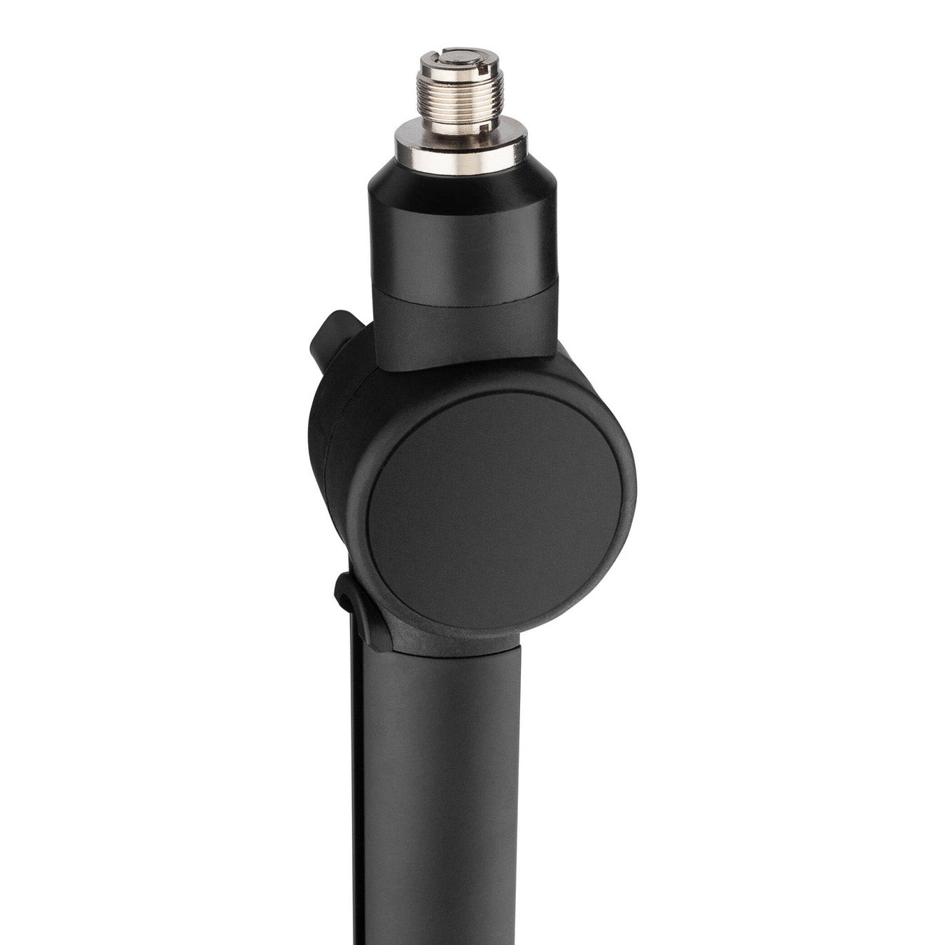 Warm Audio WA-MBA Microphone Boom Arm, closeup of the mic stand connection thread and adjustable head.