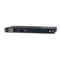 Warm Audio WA73 Microphone Preamp, angled view showing gain knob, output trim, highpass filter, illuminated meter, and buttons for mic/line selector, phantom power, polarity, insert, instrument, and tone.